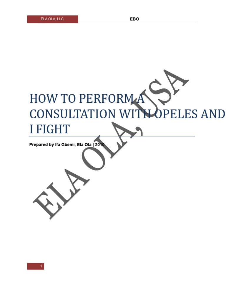 Consultation Guide for Ifa Divination | PDF