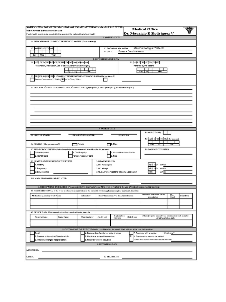 Unsafe Care Notification Form | PDF | Medicine | Health Care