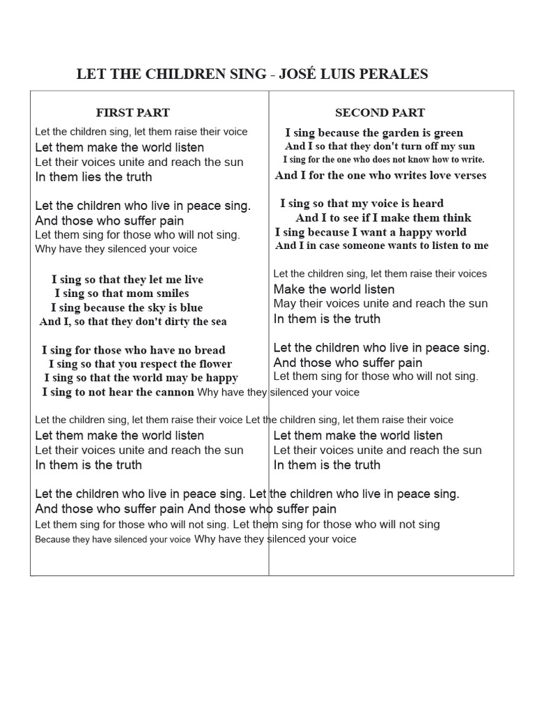 Let The Children Sing | PDF