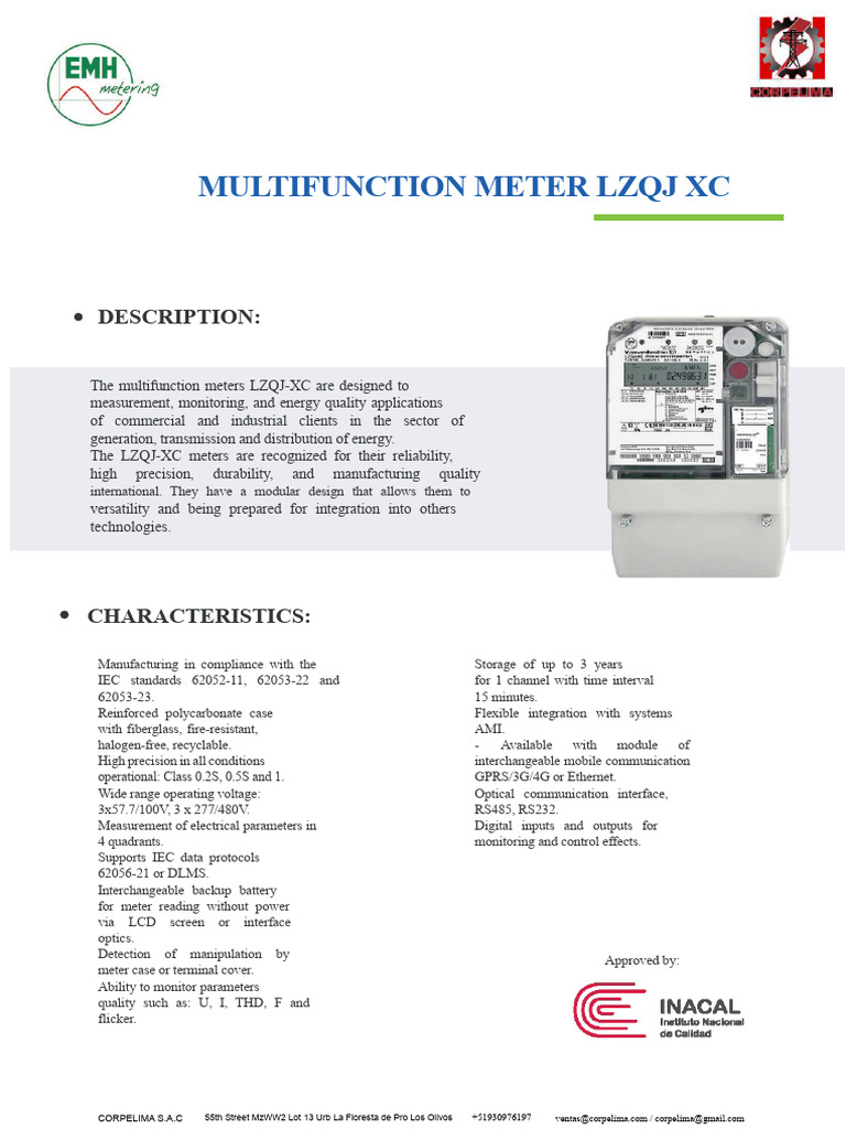 Multifunction Meter EMH LZQJXC | PDF | Electronics | Electric Power