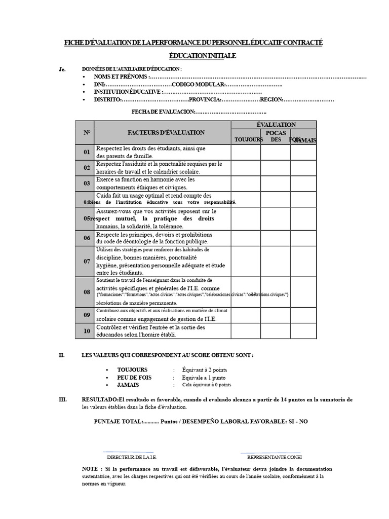 Évaluation de la performance éducative | PDF