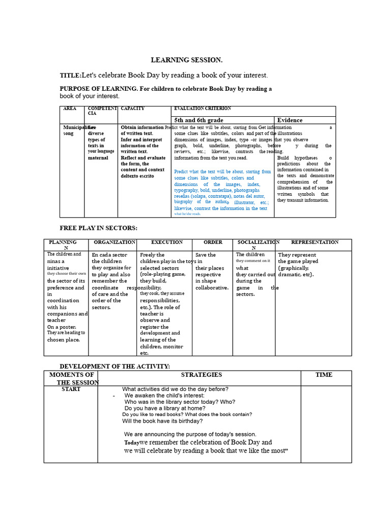 Session For Book Day | PDF | Reading Comprehension | Information