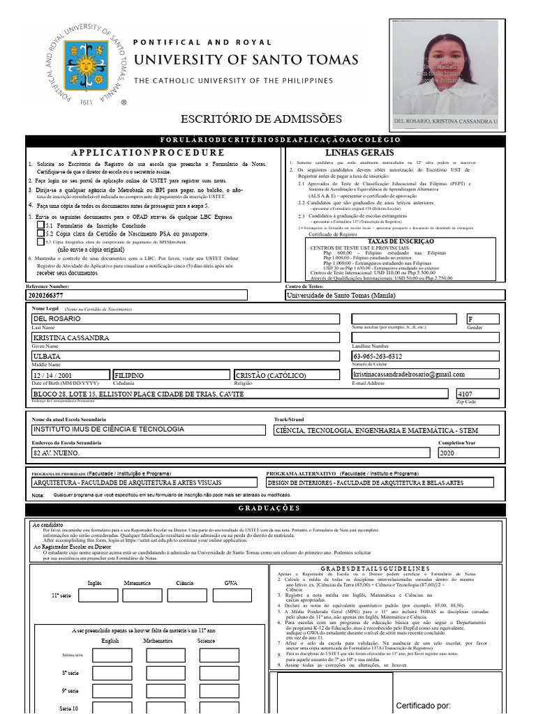 Requisitos de Inscrição USTET 2023 | PDF | Science