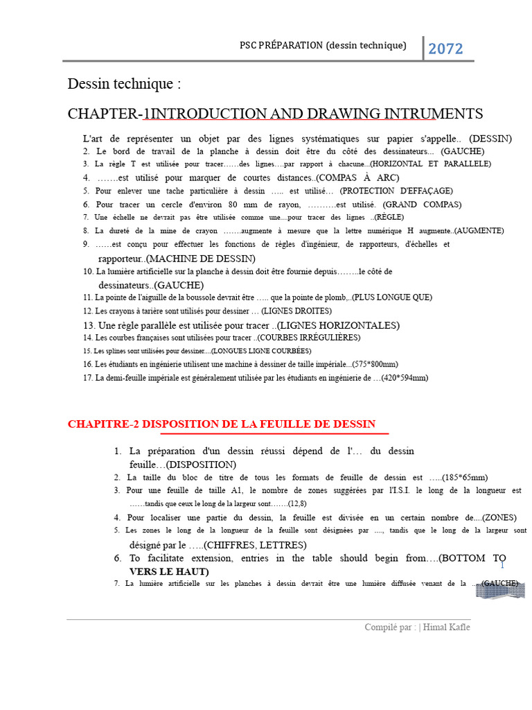 Guide de Dessin Technique et Échelles | PDF | Dessin | Dessin technique