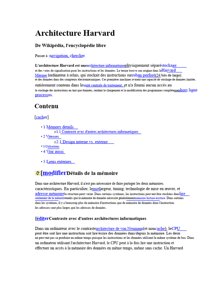 Comprendre l'architecture Harvard | PDF | Mémoire (informatique ...