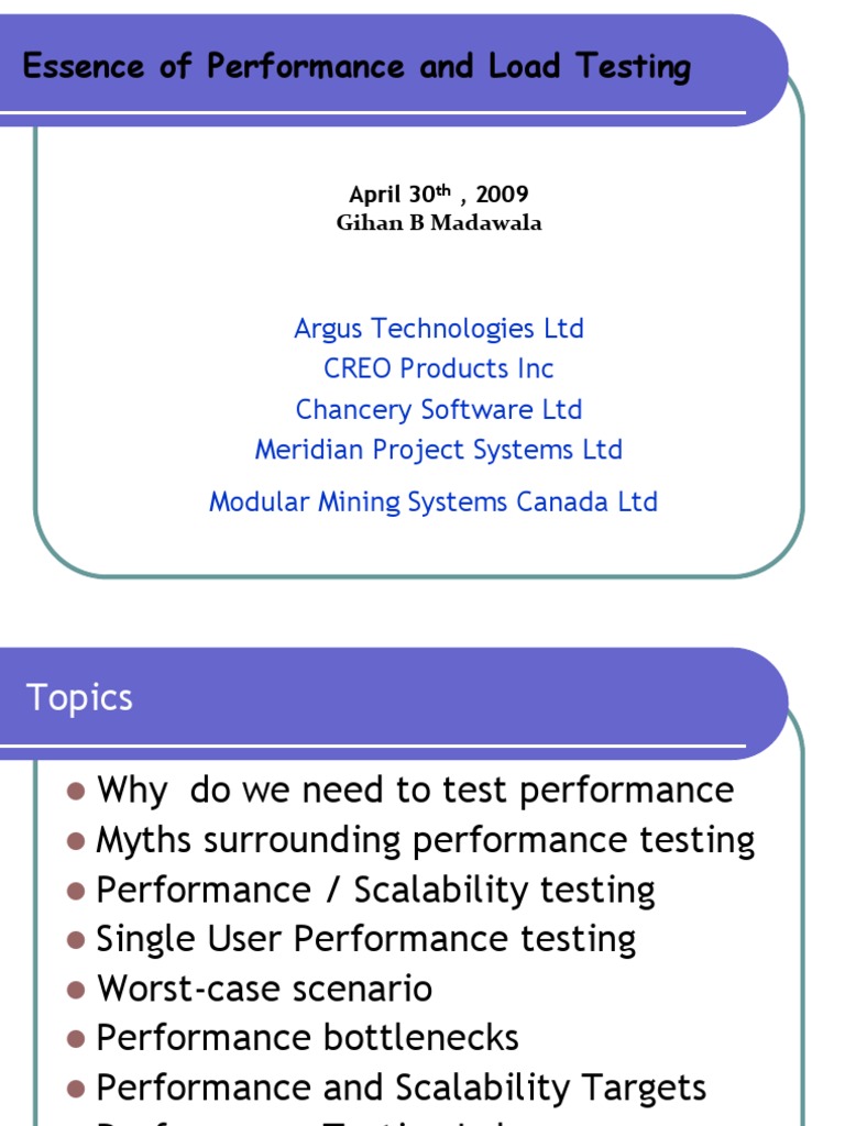 Performance and Load Testing Essentials | PDF | Microsoft Visual Studio ...