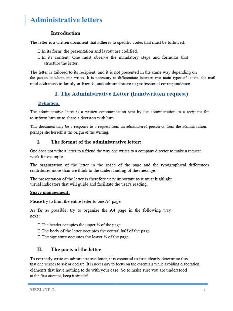 Administrative Letters | PDF | Mail | Document