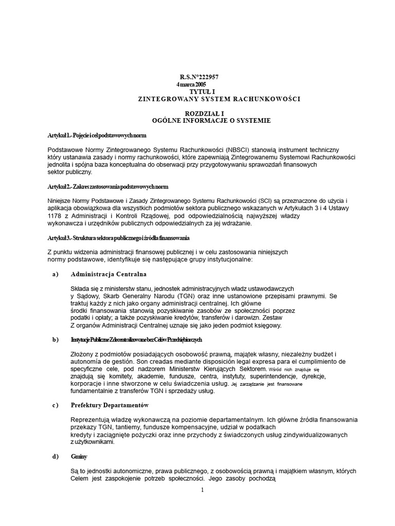 Podstawowe Zasady Systemu Rachunkowości | PDF