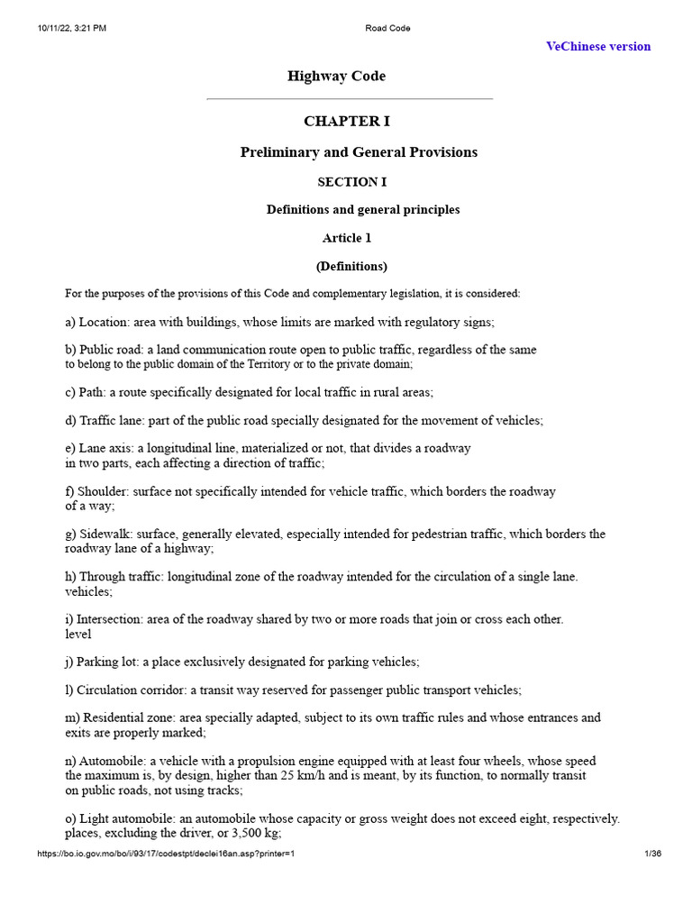 Road Code Definitions and Principles | PDF | Traffic | Intersection (Road)