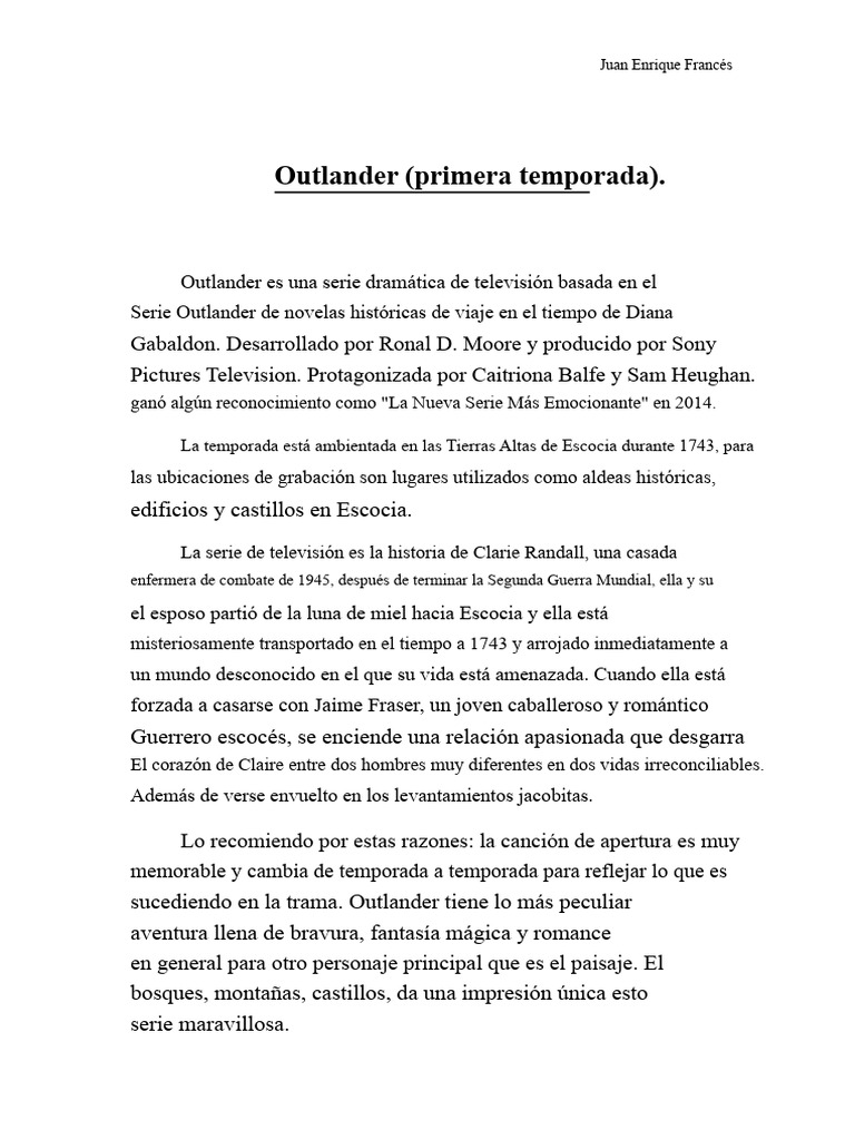 Outlander.docx | PDF