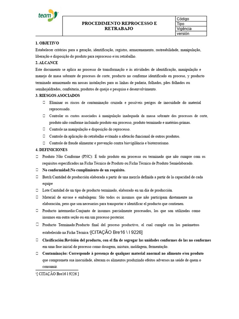 Procedimento de Reprocesso e Retrabalho | PDF | Desperdício
