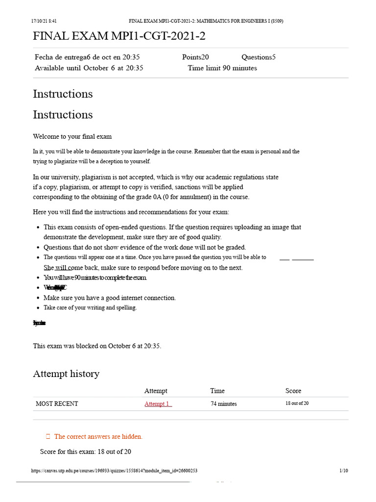Final Exam Mpi1 CGT 2021 2 Mathematics For Engineers I 8509 - Compress ...