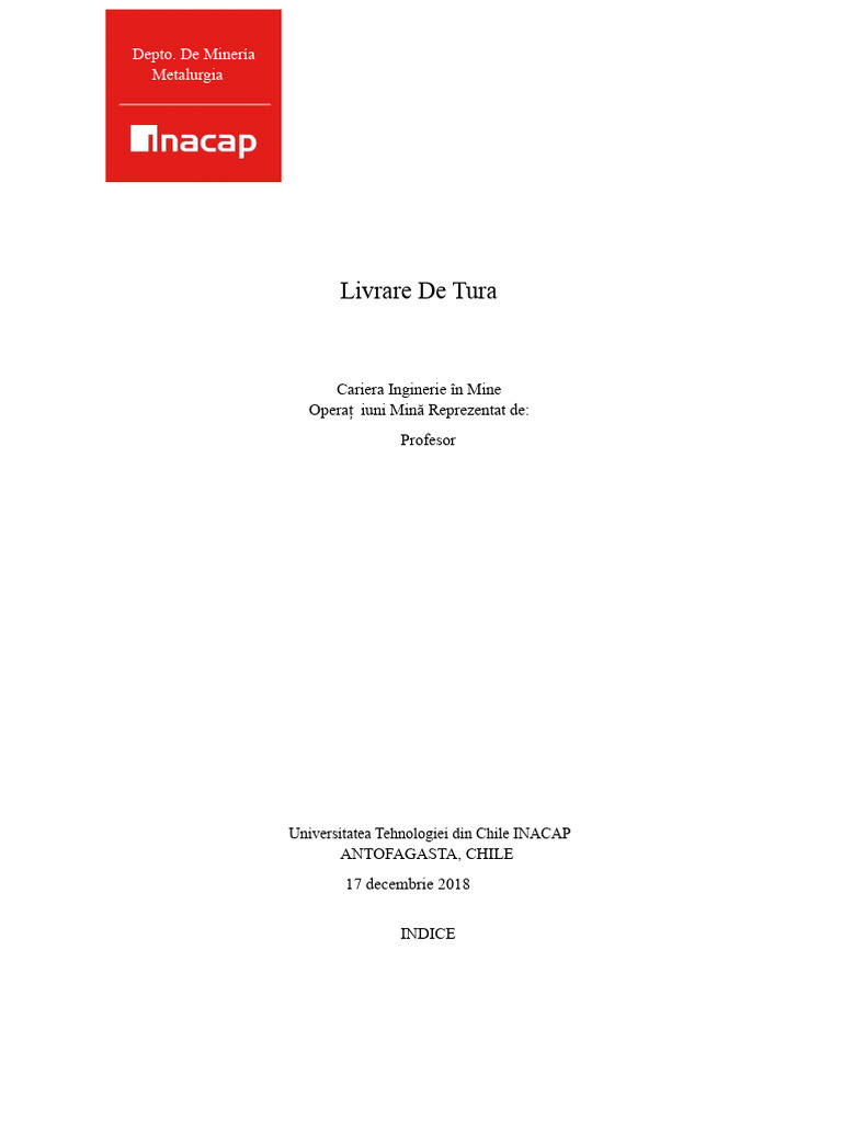 Exemplu de Predare A Turei Miniere | PDF
