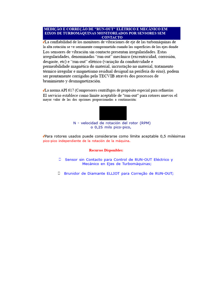 API 617 - Límite Aceptable de Run Out | PDF