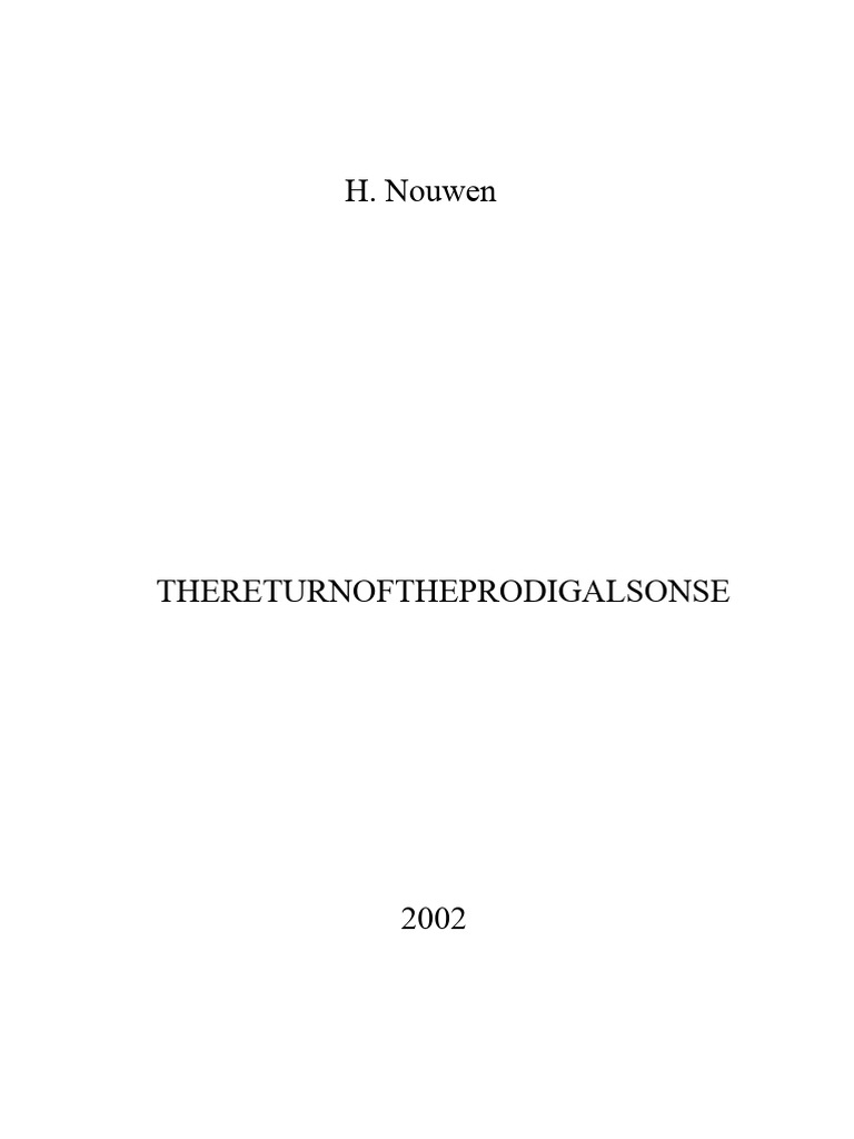 Henry Nouwen The Return of The Prodigal Son PDF Rembrandt