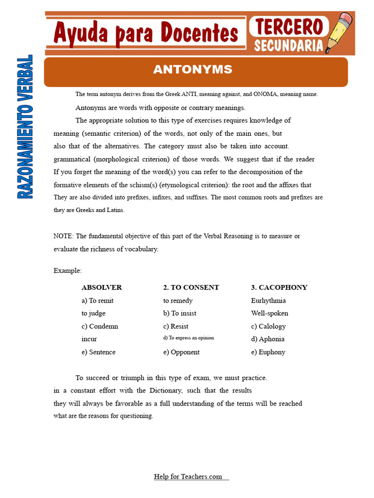 Understanding Antonyms and Their Usage | PDF | Word | Semantics