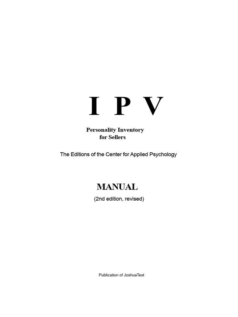 Manual Ipv | PDF | Sales | Hypothesis