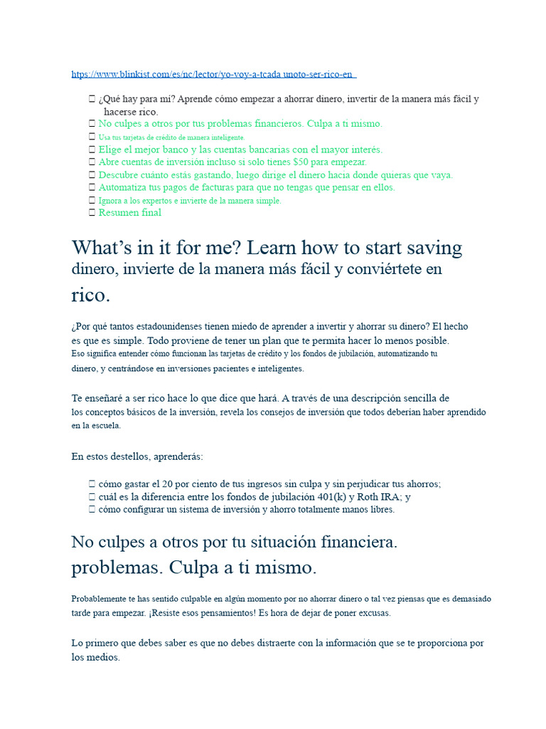 Te Enseñaré A Ser Rico de Ramit Sethi | PDF | Interés | Bancos