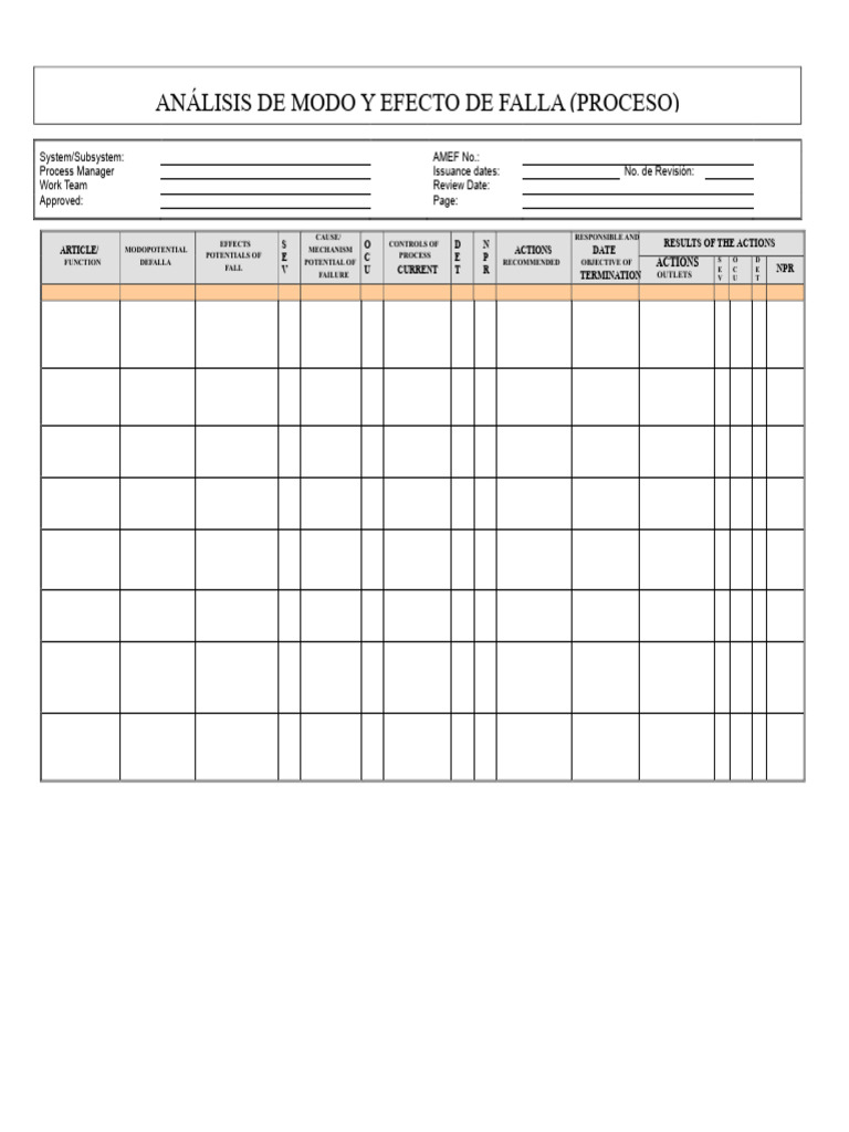 Format (AMEF) Process | PDF