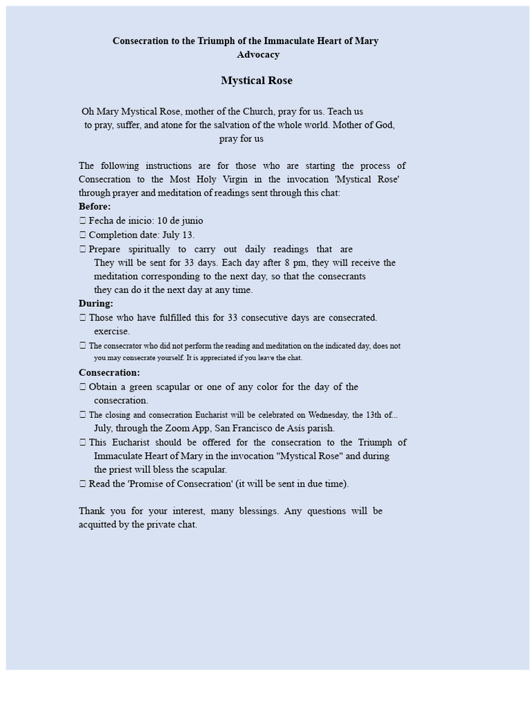 Consecration to the Immaculate Heart | PDF