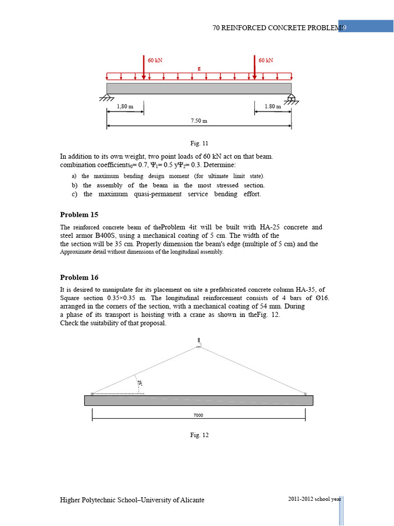 Reinforced Concrete Design Problems | PDF | Bending | Beam (Structure)