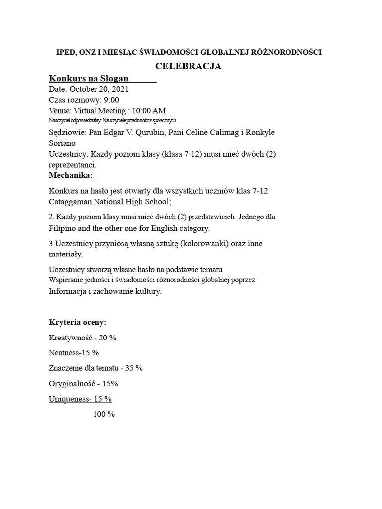 Konkurs Na Hasło Reklamowe | PDF
