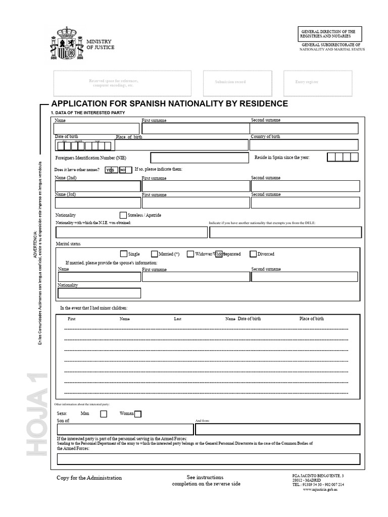 Standardized Application For Nationality by Residence - Notarization ...