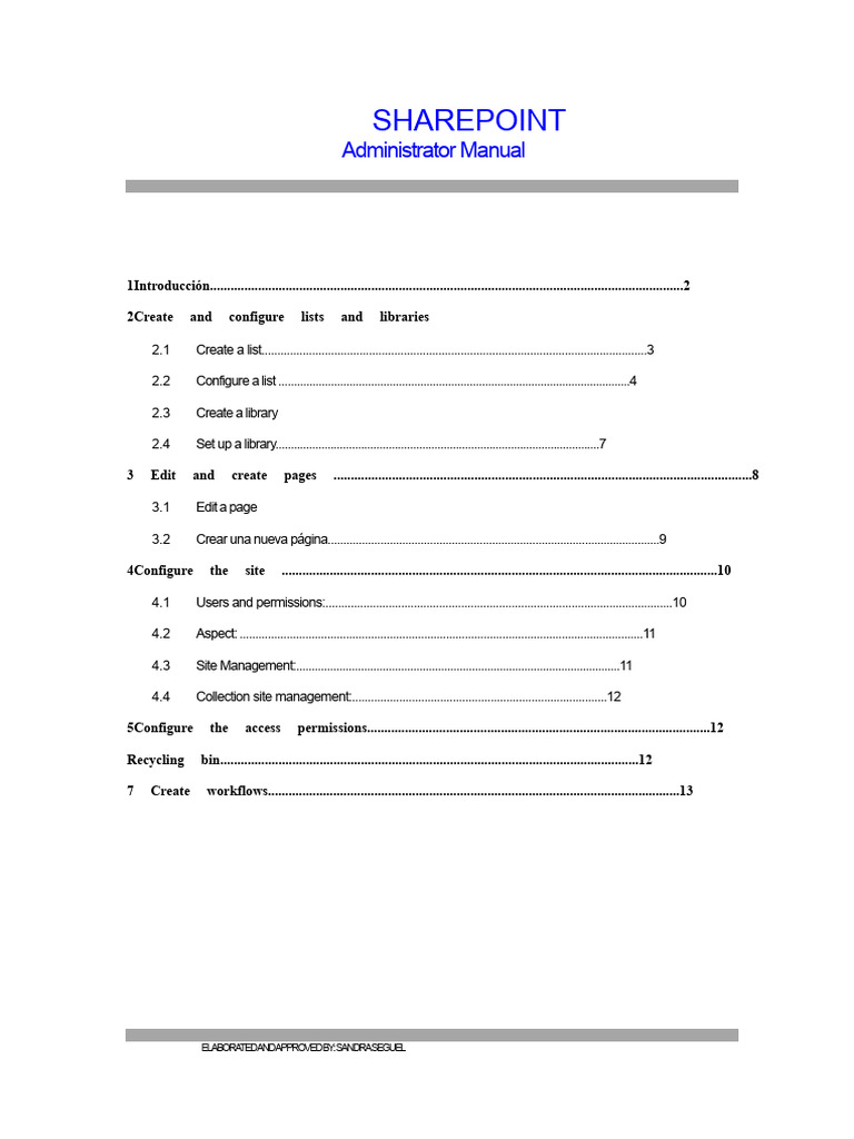 SharePoint Admin Manual Guide | PDF | Share Point | System Software