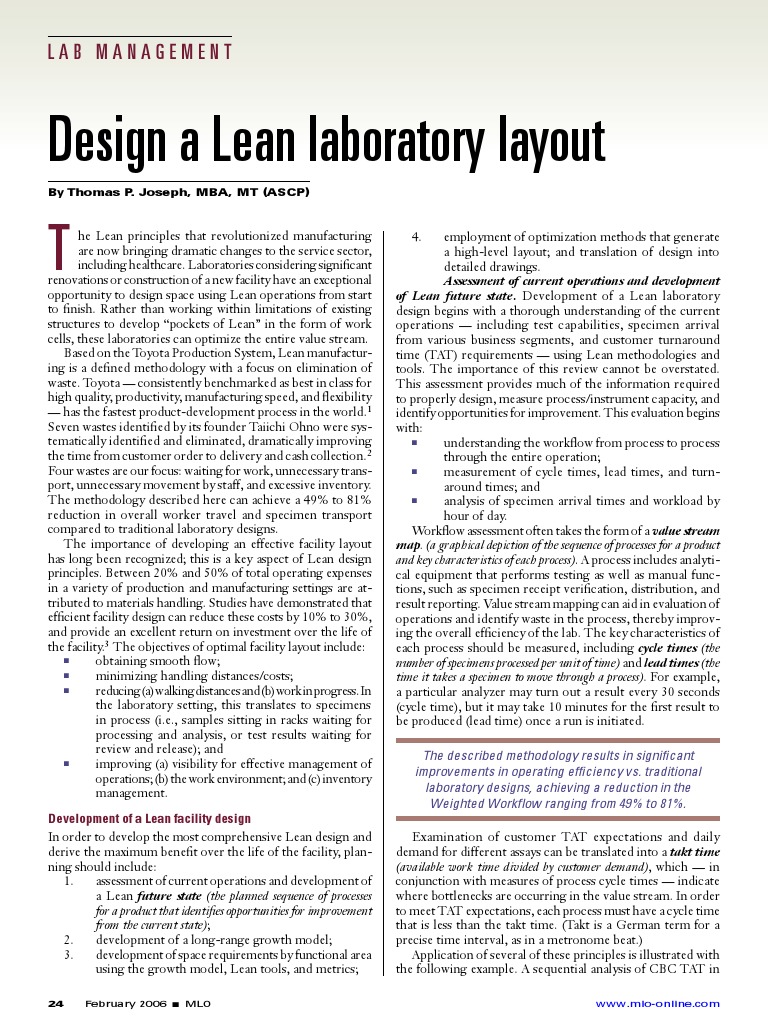 Design A Lean Laboratory Layout: Lab Management | PDF | Lean ...