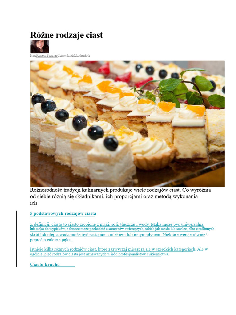 Różne Rodzaje Ciasta | PDF