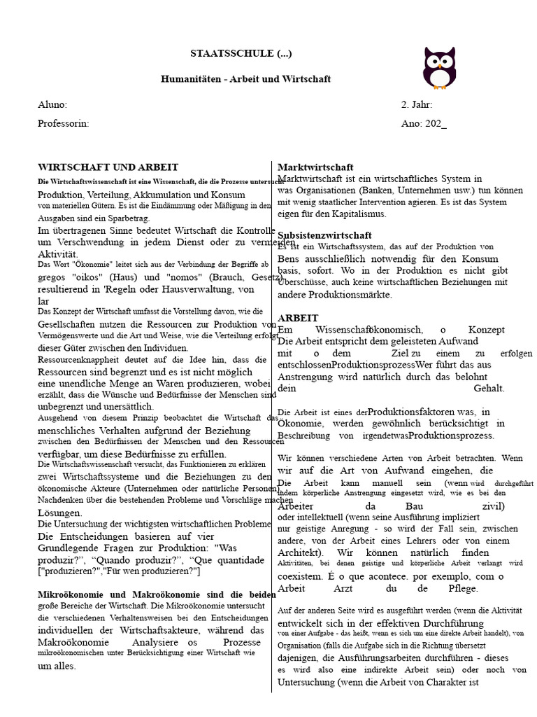 Apost - Humanitäten Für Wirtschaft Und Arbeit - Schüler | PDF