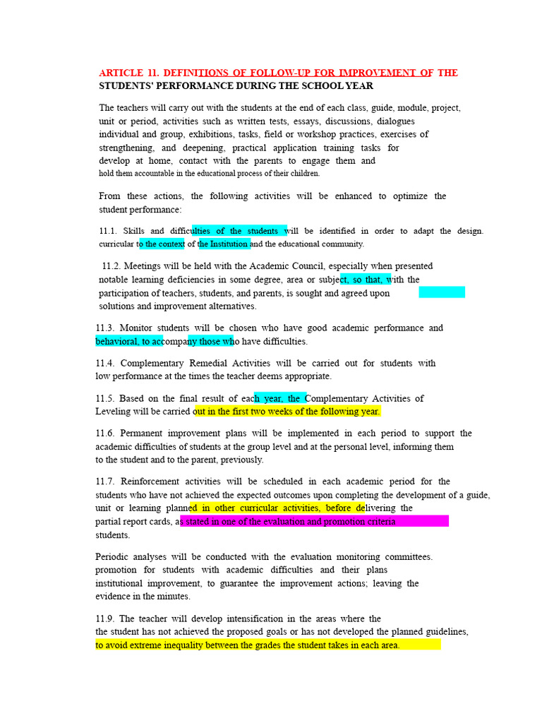 Improving Student Performance Strategies | PDF | Evaluation | Teachers