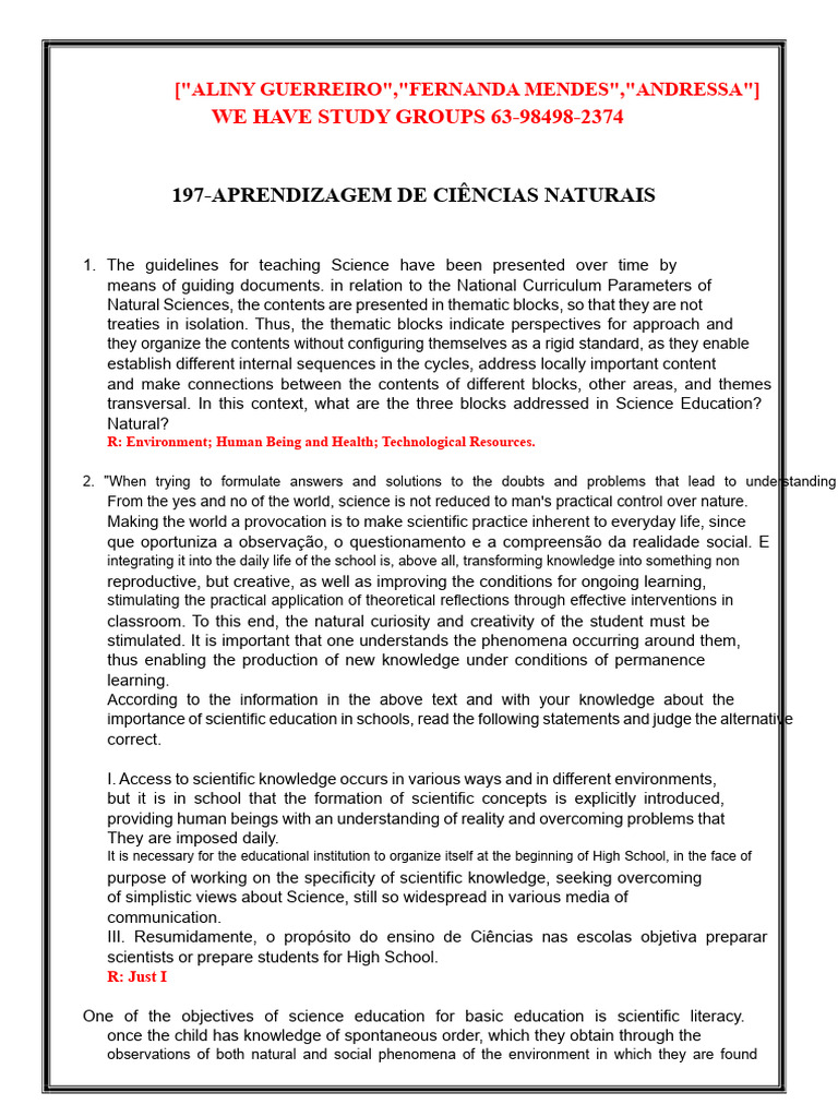 197 Learning Natural Sciences | PDF | Science | Knowledge