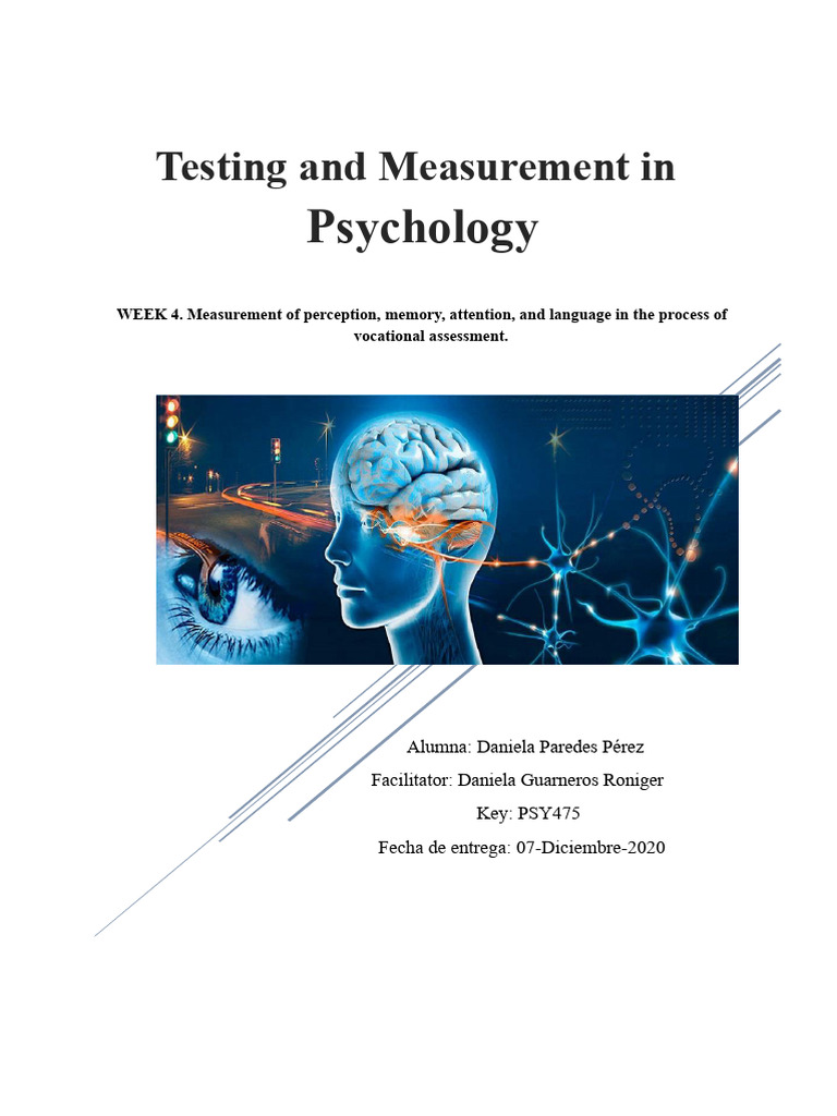 Psychology: Testing and Measurement in | PDF | Perception | Attention