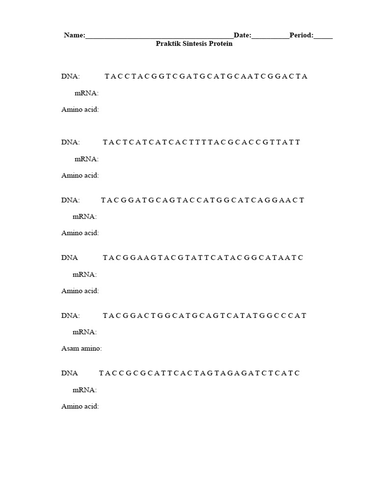 Praktik Sintesis Protein dalam Sel | PDF
