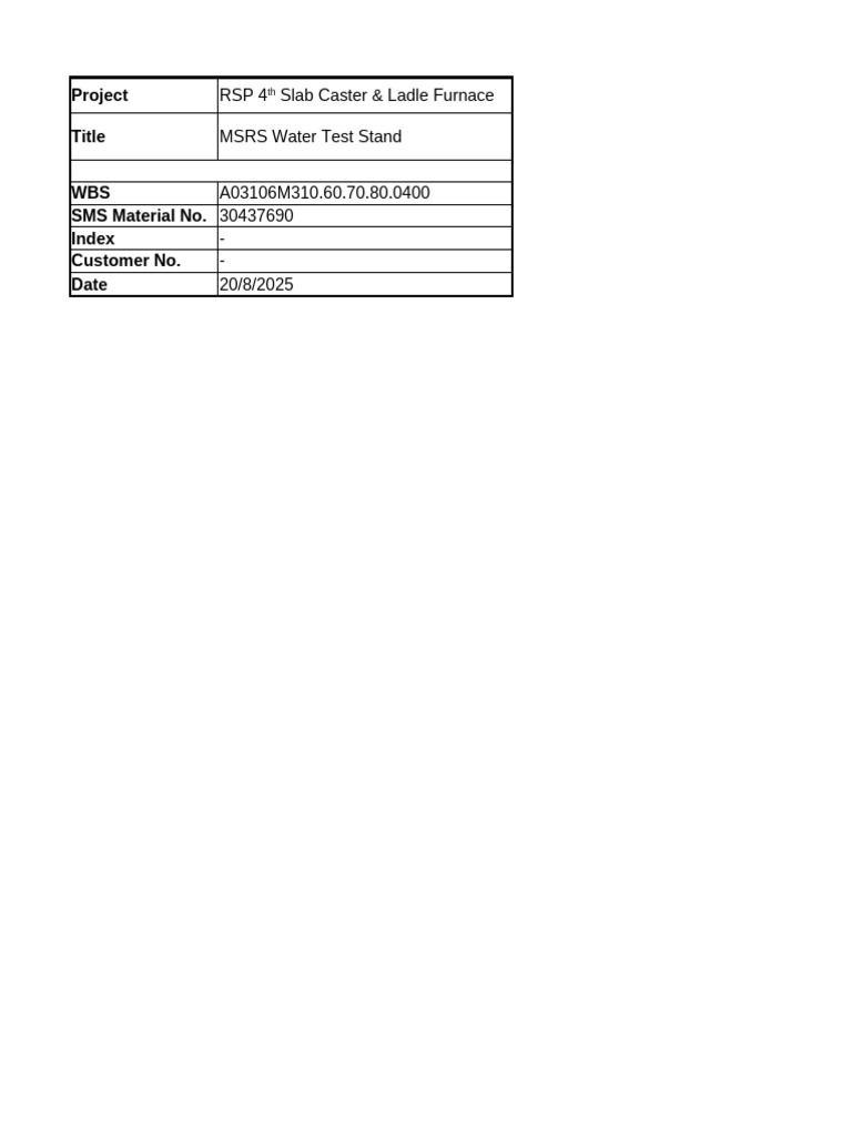 MSRS Water Test Stand Overview | PDF