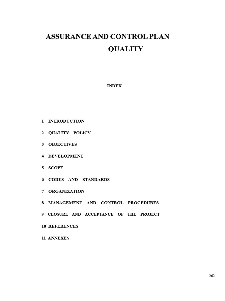 Quality Assurance Control Plan Overview | PDF | Audit | Specification ...