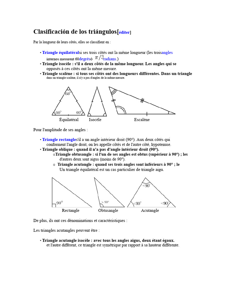 Classification des triangles et types | PDF | Triangle | Géométrie