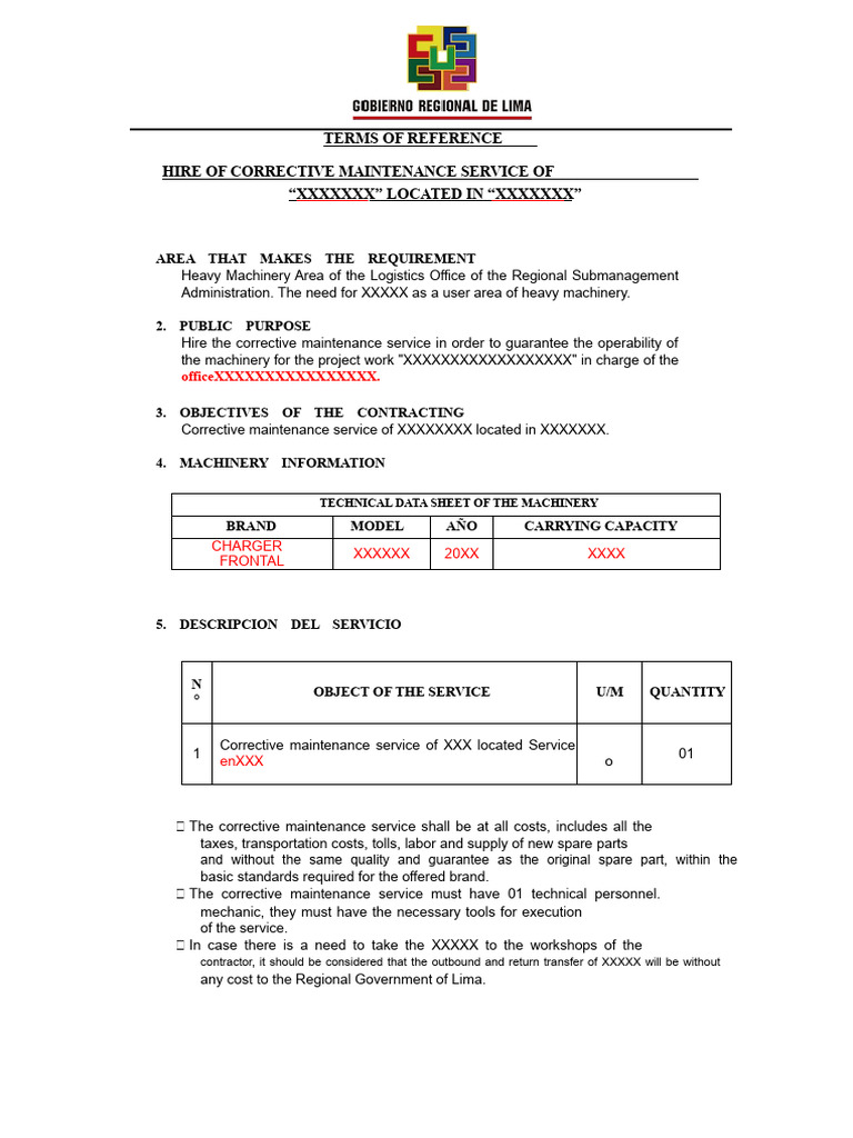 Corrective Maintenance Service Terms | PDF