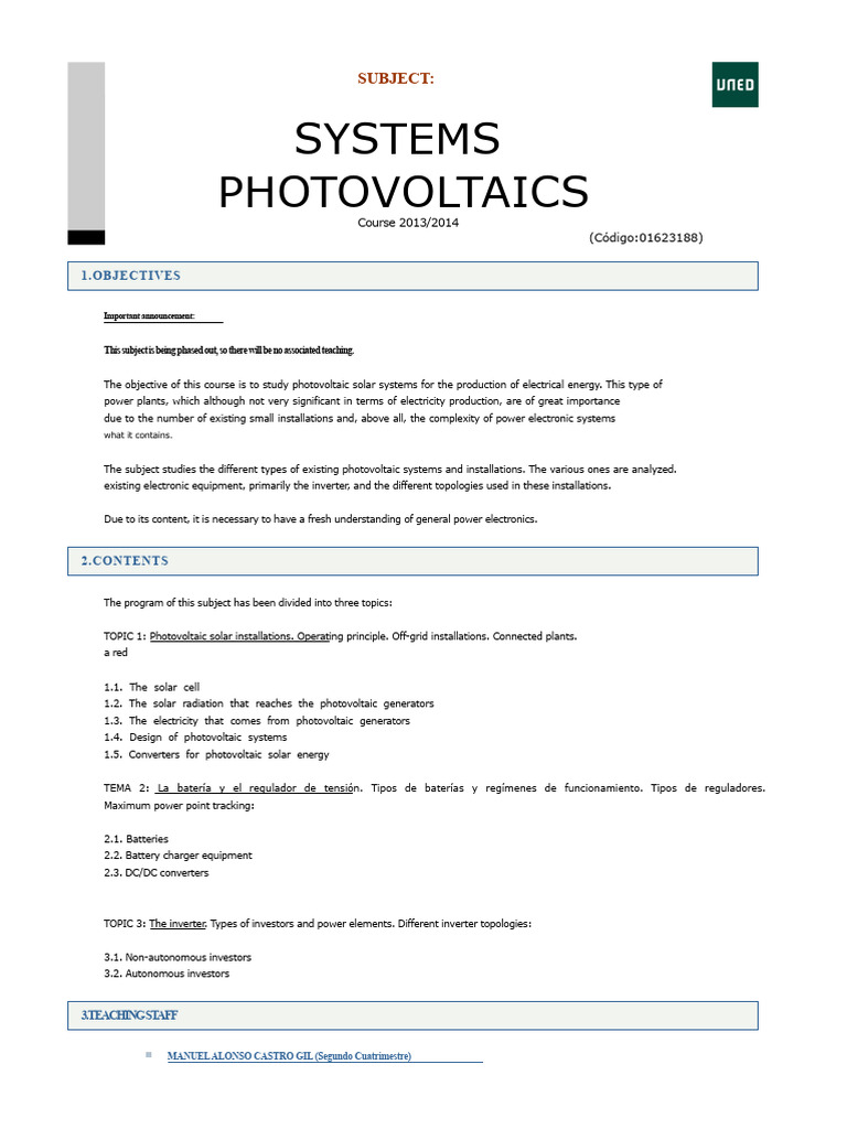 Photovoltaic Systems | PDF | Photovoltaic System | Photovoltaics