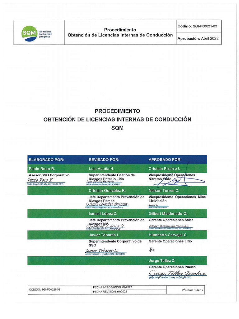 SGI-P00021-03 - Procedure For Obtaining Internal Driving Licenses SQM ...