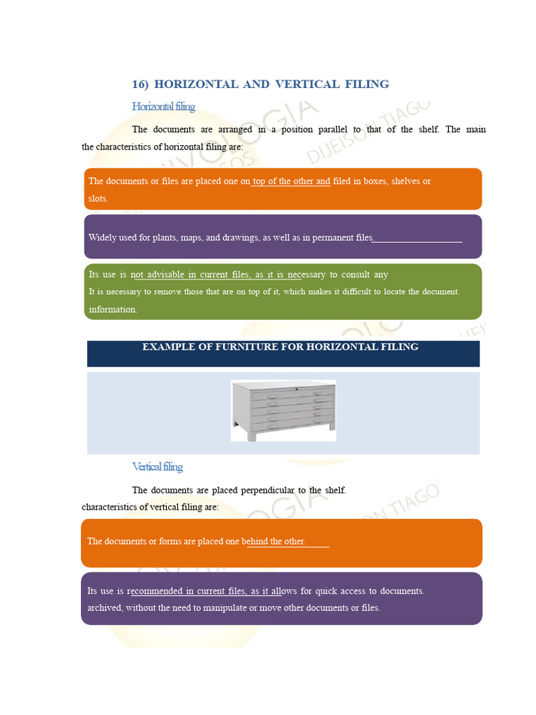 Horizontal vs Vertical Filing Systems | PDF