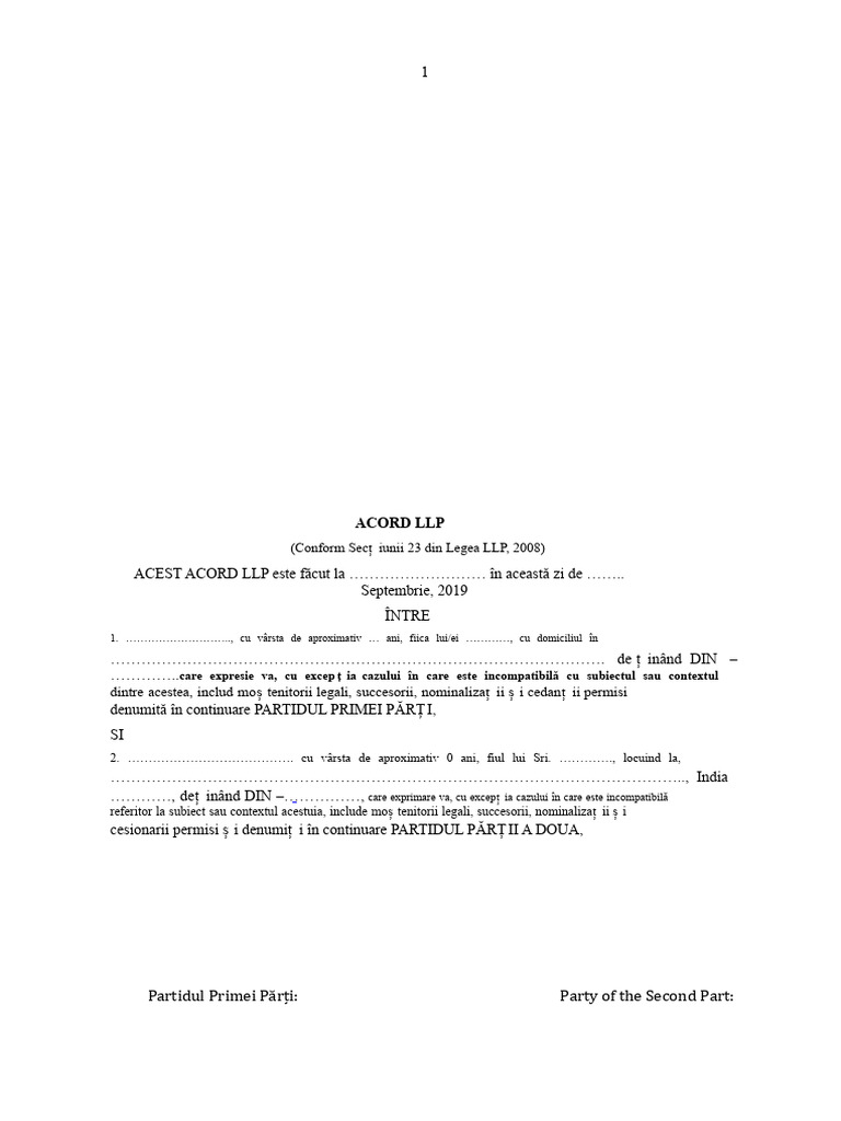 Draft de Acord LLP | PDF