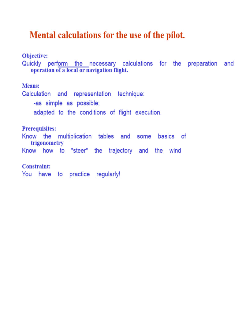 Pilot Mental Calculation Techniques | PDF | Trigonometric Functions