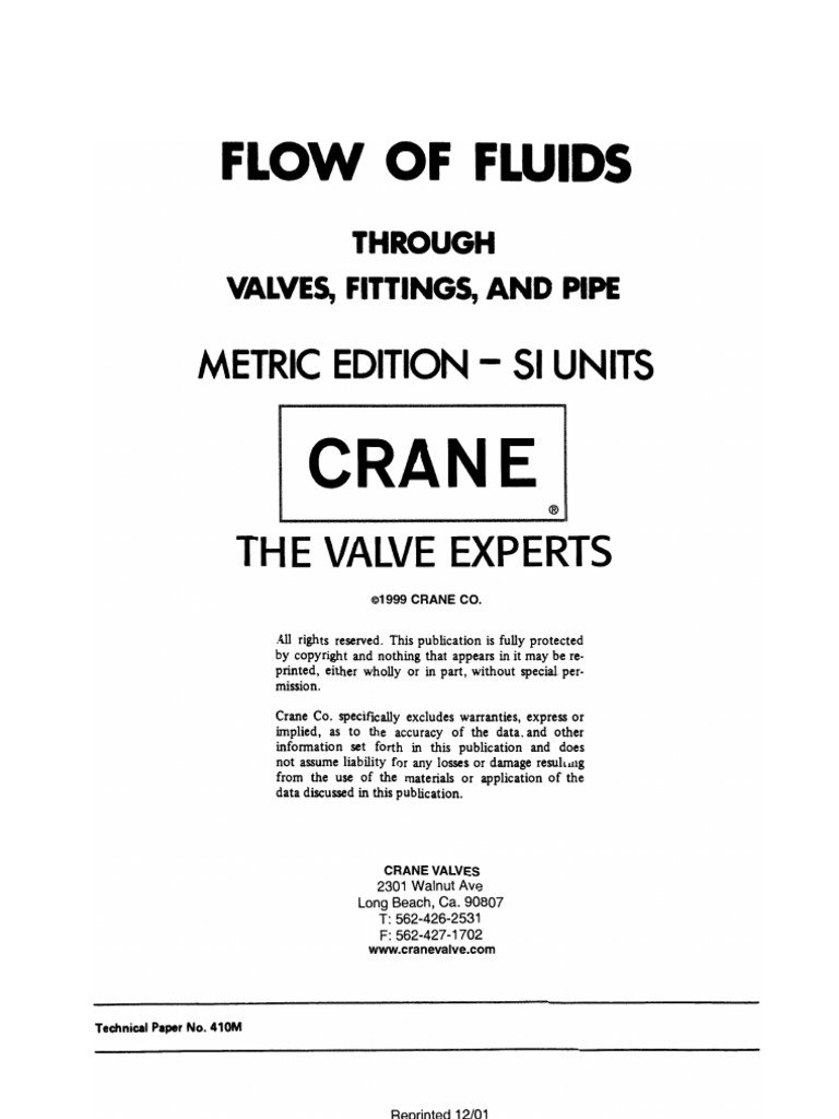 Crane Flow of Fluids PDF