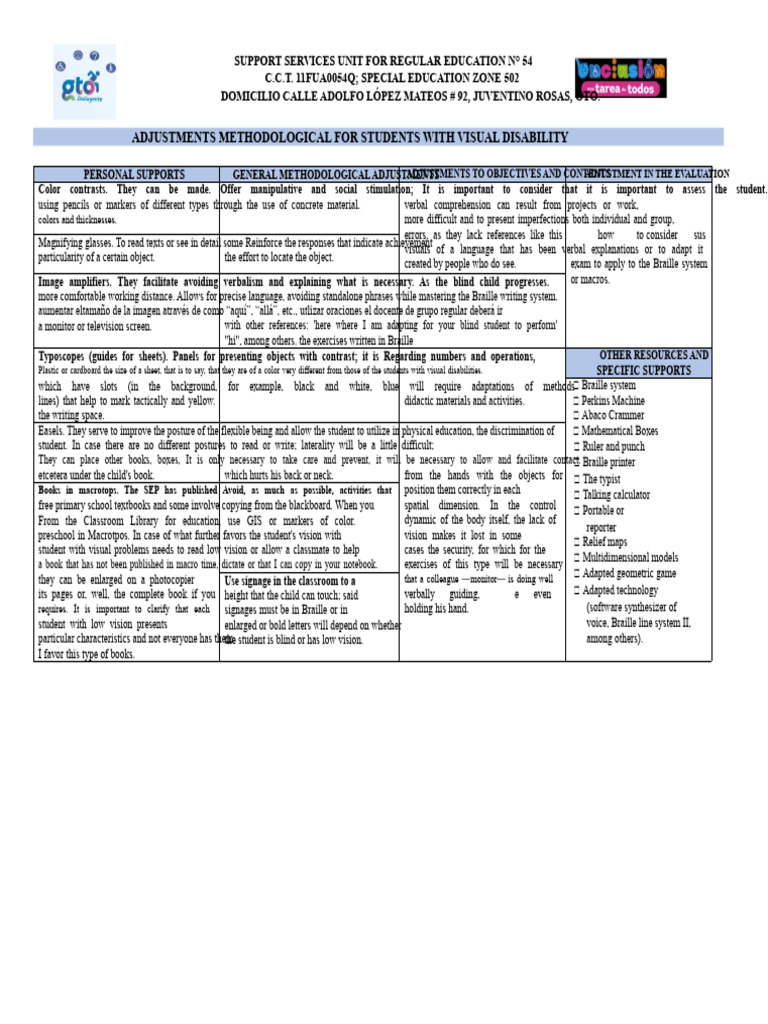 Reasonable Adjustments For Visual - Disability | PDF | Visual Impairment