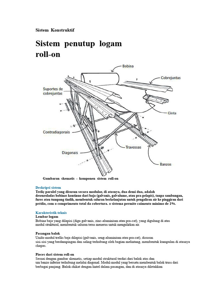 Sistem Konstruktif Atap Roll-On Logam | PDF