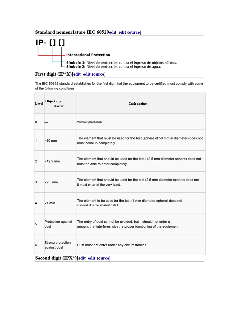 IEC 60529 IP Protection Standards | PDF