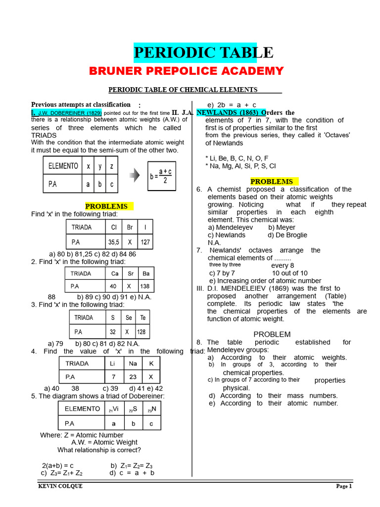 Problems of The Periodic Table | PDF | Ion | Atoms