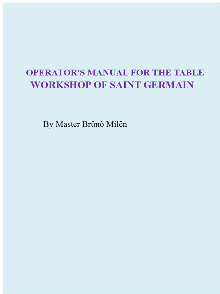 Operator Manual of The Radionic Table of Saint Germain | PDF | Planets ...